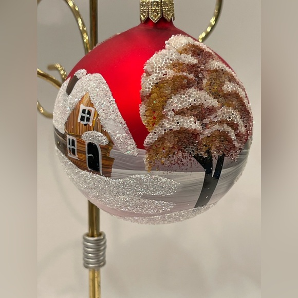 POLISH GALLERY HANDMADE ART COLLECTION CHRISTMAS ORNAMENT Country House & Trees - Picture 3 of 12